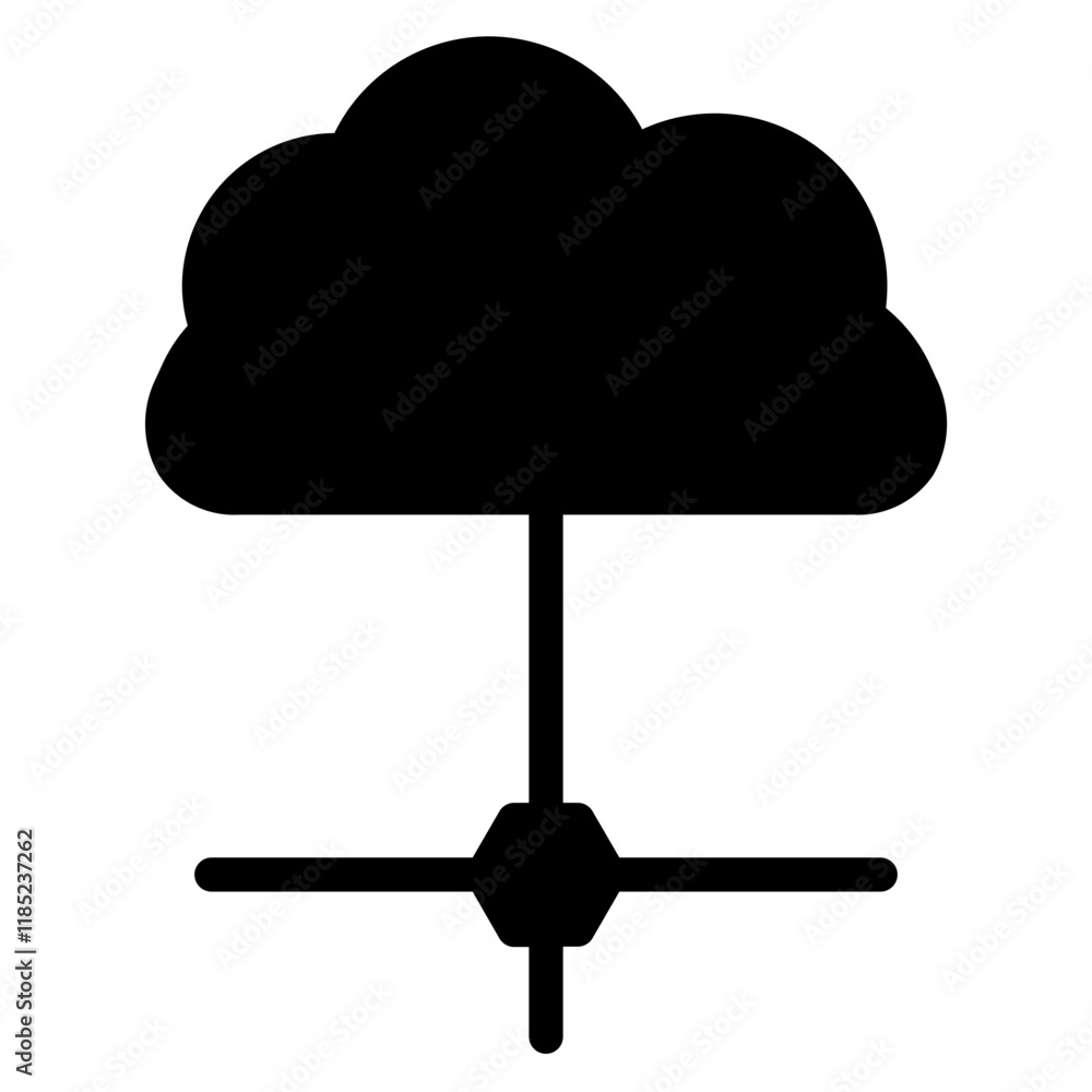 Server Cloud Data Glyph Icon Server Cloud Data Glyph Icon