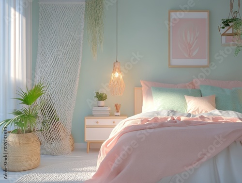 Serene Bedroom Decor Pastel...