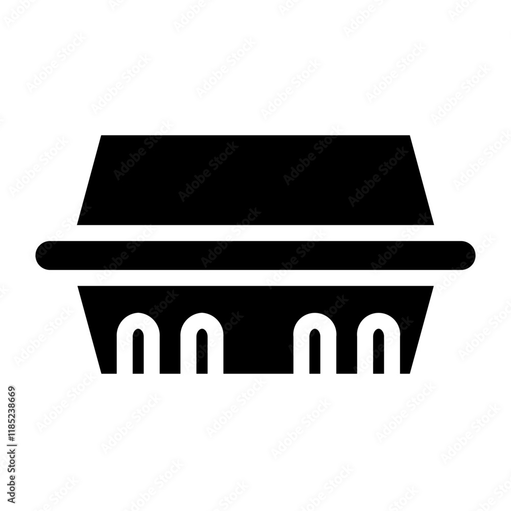 Plastic Box Reusable Glyph Icon Plastic Box Reusable Glyph Icon