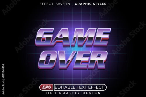 Editable 3d text effect game over