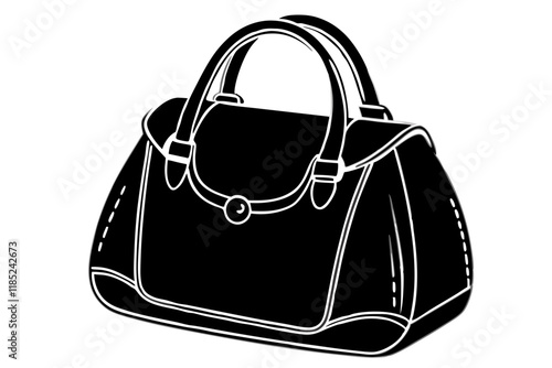 a fashionable black bag silhouette vector