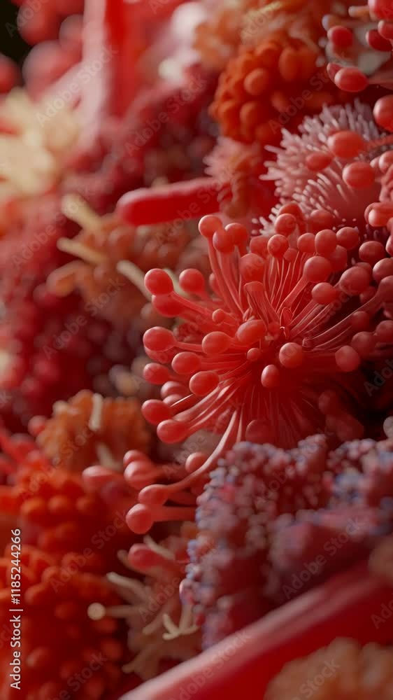 Vertical video 3d animation of group of bacterias, medical video background, growth of bacteria in the intestines, microscopy of bacteria Vertical video 3d animation of group of bacterias, medical video background, growth of bacteria in the intestines, microscopy of bacteria