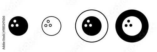 Bowling icon vector. bowling ball and pin sign and symbol.