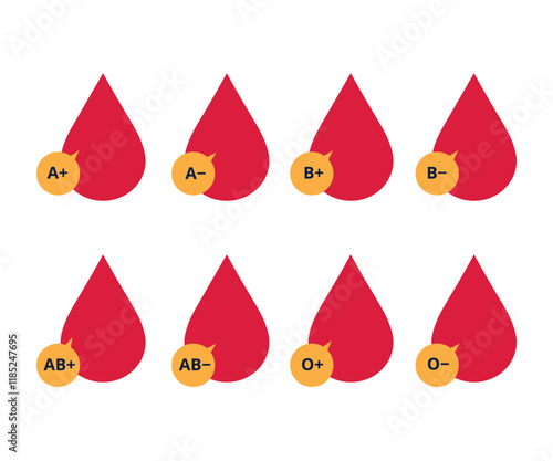 Blood types icon stock illustration