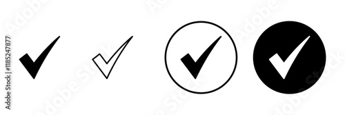 Check mark icon vector. Tick mark sign and symbol