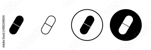 Pills icon vector. capsule icon. Drug sign and symbol