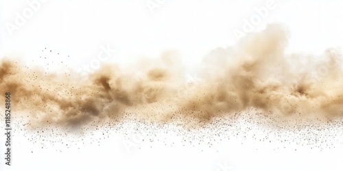  sandstorm sand dust cloud flying small particles isolated in white background  photo