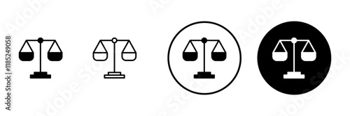 Scales icon vector. Law scale icon. Justice sign and symbol