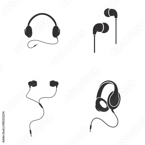 earphone logo vector icon design. headphone icon design, headset icon illustration