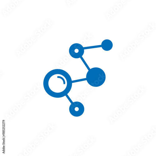 blue molecule logo vector icon illustration