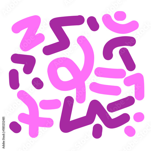 Colorful simple modern line pattern, hand drawn line pattern, colorful cute line pattern