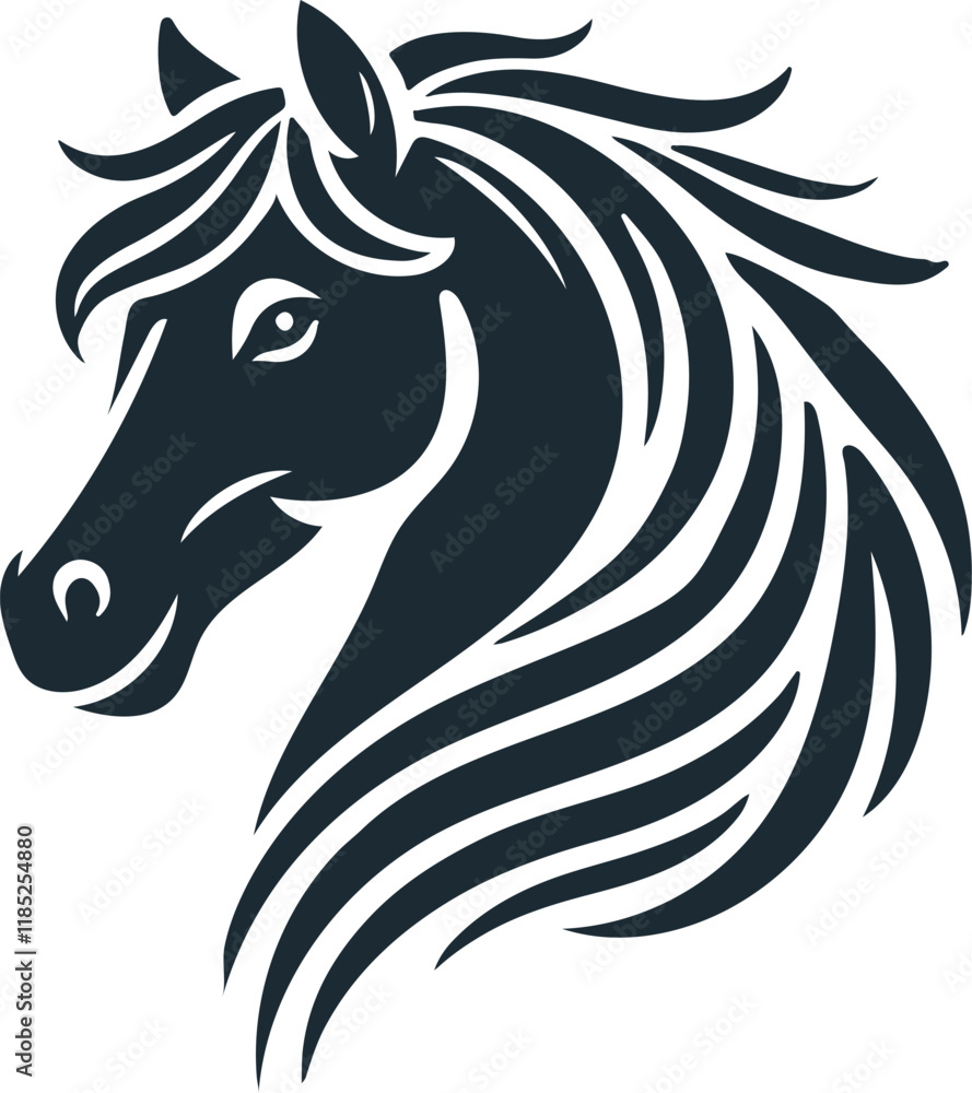 Horse Head Silhouette Vector On White Background eps 10 Horse Head Silhouette Vector On White Background eps 10
