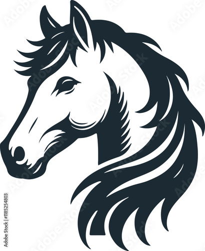 Horse Head Silhouette Vector On White Background eps 10