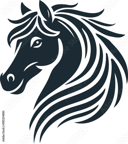 Horse Head Silhouette Vector On White Background eps 10