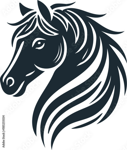Horse Head Silhouette Vector On White Background eps 10