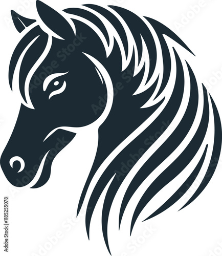 Horse Head Silhouette Vector On White Background eps 10