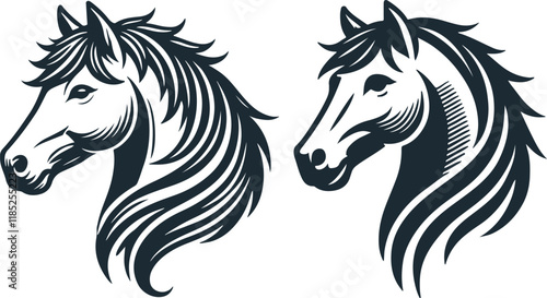 Horse Head Silhouette Vector On White Background eps 10