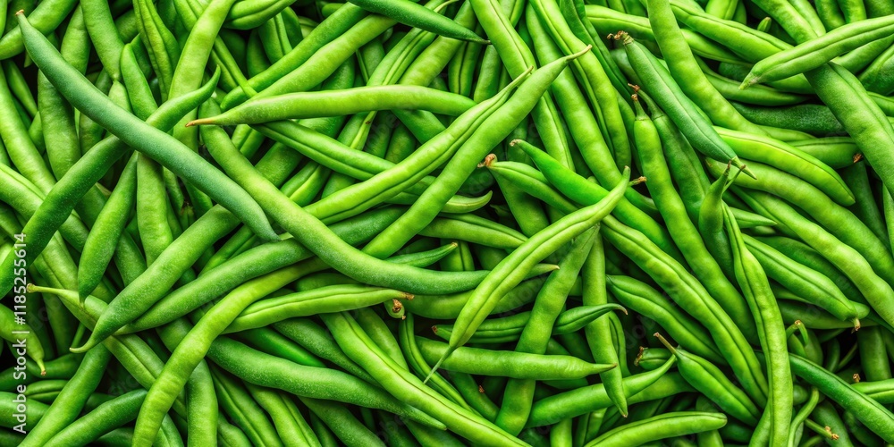 Organic green beans: a vibrant pile of garden-fresh produce, ideal cooking ingredient. Organic green beans: a vibrant pile of garden-fresh produce, ideal cooking ingredient.