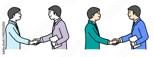ビジネスに使える人物イラスト_握手（ベクター）