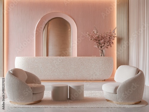 Elegant Pink Reception Area...