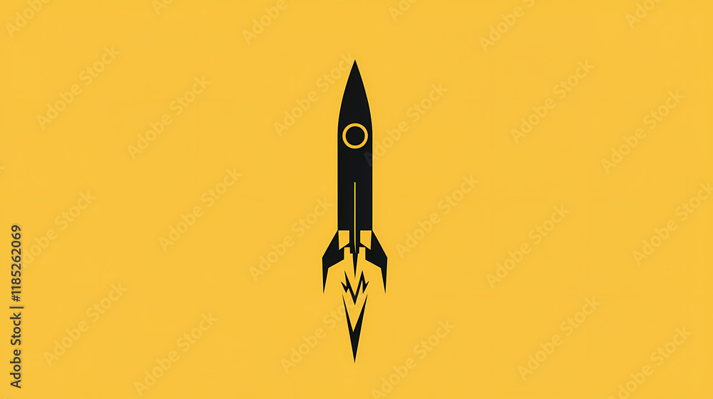 Obraz premium Minimalist rocket symbolizing future exploration
