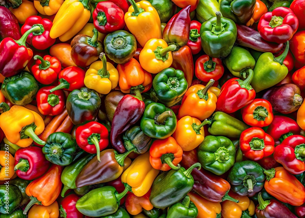 Aerial Pepper Mix Closeup: Top View Drone Photography - High-Resolution Food Photo Aerial Pepper Mix Closeup: Top View Drone Photography - High-Resolution Food Photo