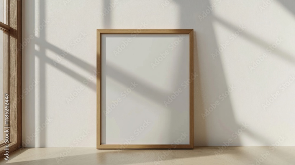 a picture frame sitting on a wooden floor in a room a picture frame sitting on a wooden floor in a room