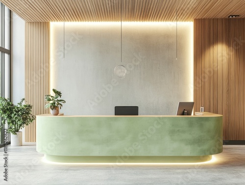 Modern Green Reception Desk...