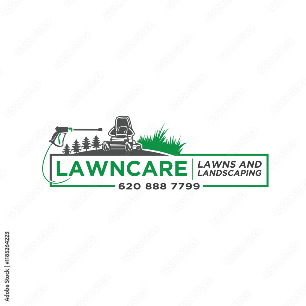 Naklejka premium Illustration vector graphic of lawn mower logo