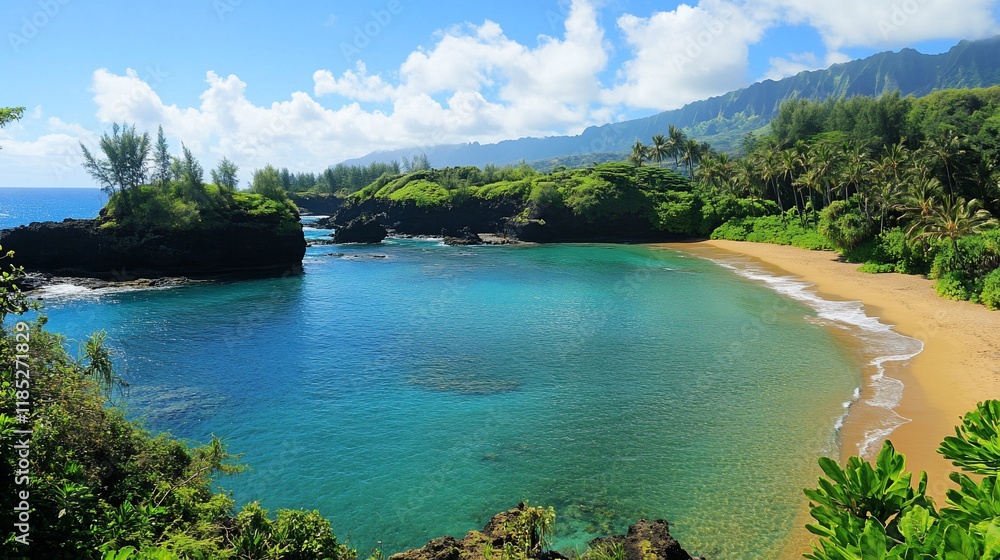 Fototapeta premium Secluded Cove Paradise: A Tropical Getaway