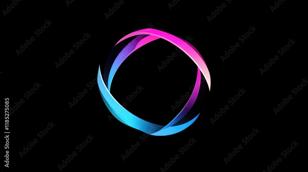 Abstract vibrant circular design on black background. Abstract vibrant circular design on black background.