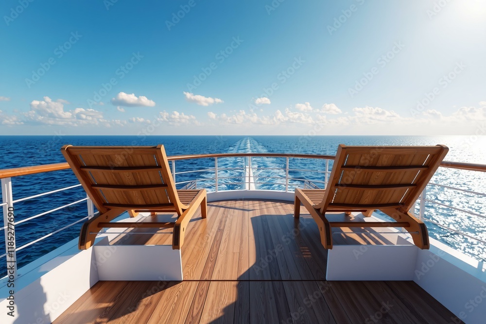 Luxurious cruise ship deck overlooking the ocean.generative AI
Luxurious cruise ship deck overlooking the ocean.generative AI
