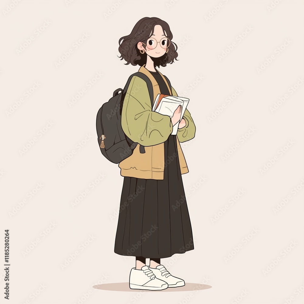 Charming College Girl Gazing at the Camera Generative AI Charming College Girl Gazing at the Camera Generative AI