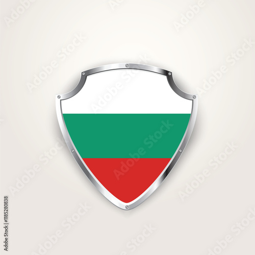 Free Download Bulgarian flag on a shield. Bulgaria flag. Vector illustration. - GFXLoad