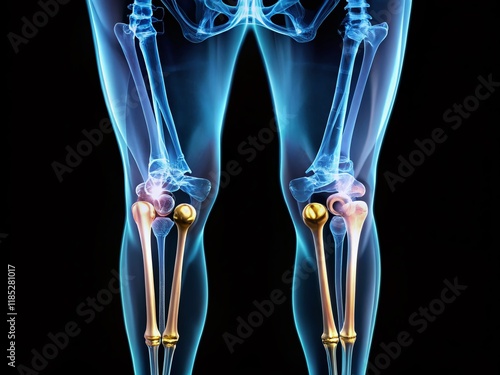 Long Exposure X-Ray: External Fixation of Both Legs - Medical Stock Photo photo