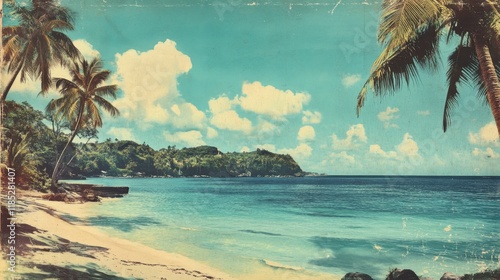 Tropical Beach Paradise Vintage Postcard Idyllic Seascape