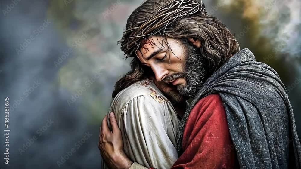 Jesus Embracing Someone in Need Jesus Embracing Someone in Need