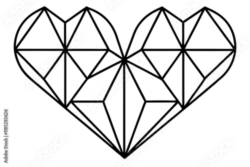 Geometric Heart Vector Design: Simple, Elegant Symbol for Love, Wellness, and Charity