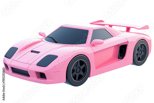 3D Render of Stylish Pink Sports Car With Bold Design and Sleek Aerodynamic Features photo