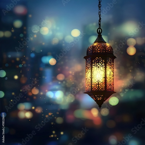 Ramadan Lantern Night City Lights photo