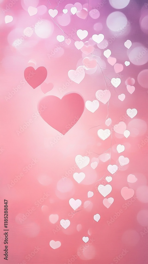Sweet Blurry Hearts with Soft Pink Bokeh Sweet Blurry Hearts with Soft Pink Bokeh