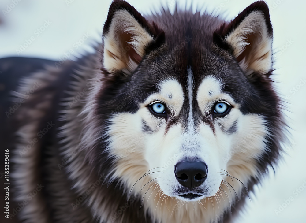 Siberian dog looking at the camera Siberian dog looking at the camera
