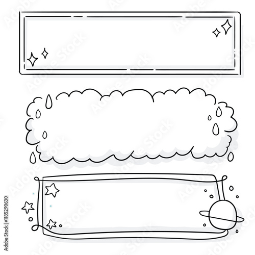 Illustration of a set of blank outline frames with space for your text
