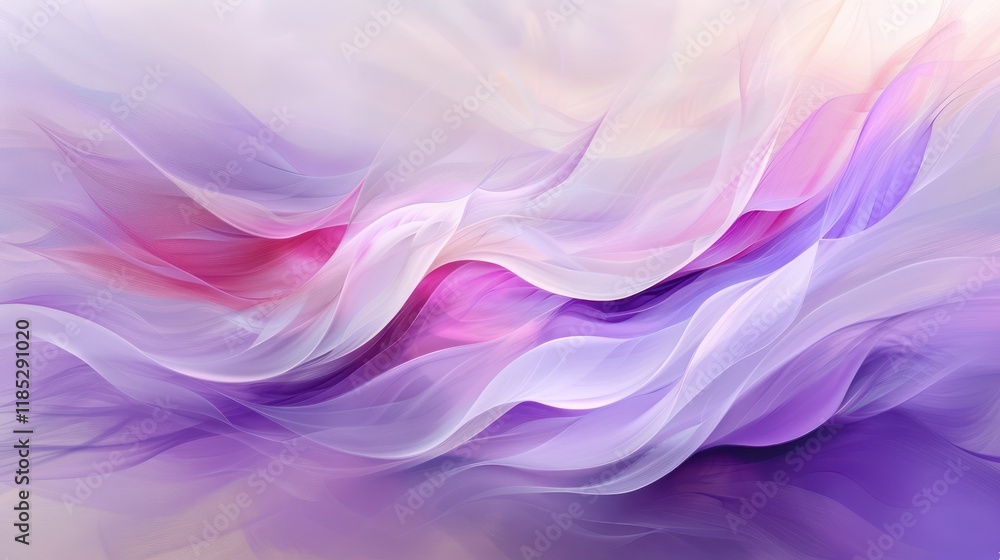 Modern abstract painting with swirling patterns in shades of violet, soft pink, and white, creating a dynamic and luminous gradient effect Modern abstract painting with swirling patterns in shades of violet, soft pink, and white, creating a dynamic and luminous gradient effect