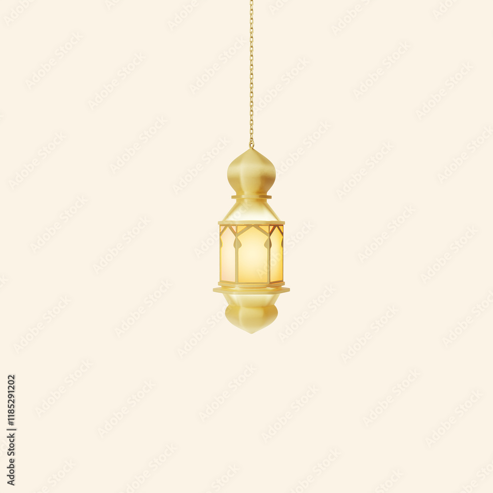 Obraz premium 3D Golden Lantern Arabic Lamp Decoration