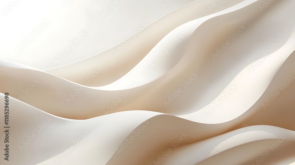 Obraz premium Abstract Beige Waves Smooth Curves Design