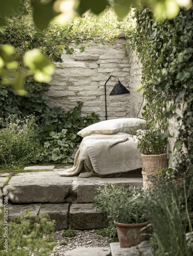 Serene Outdoor Garden Bed W...
