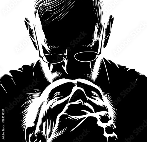 man kissing forehead of dying man beard glasses