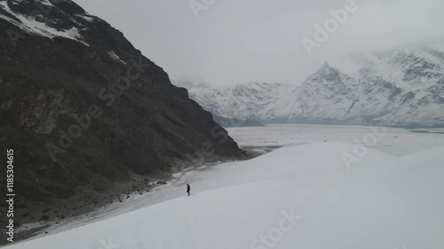 Aerial video of Katpana Cold Desert, Skardu, Gilgit Baltistan, Pakistan photo