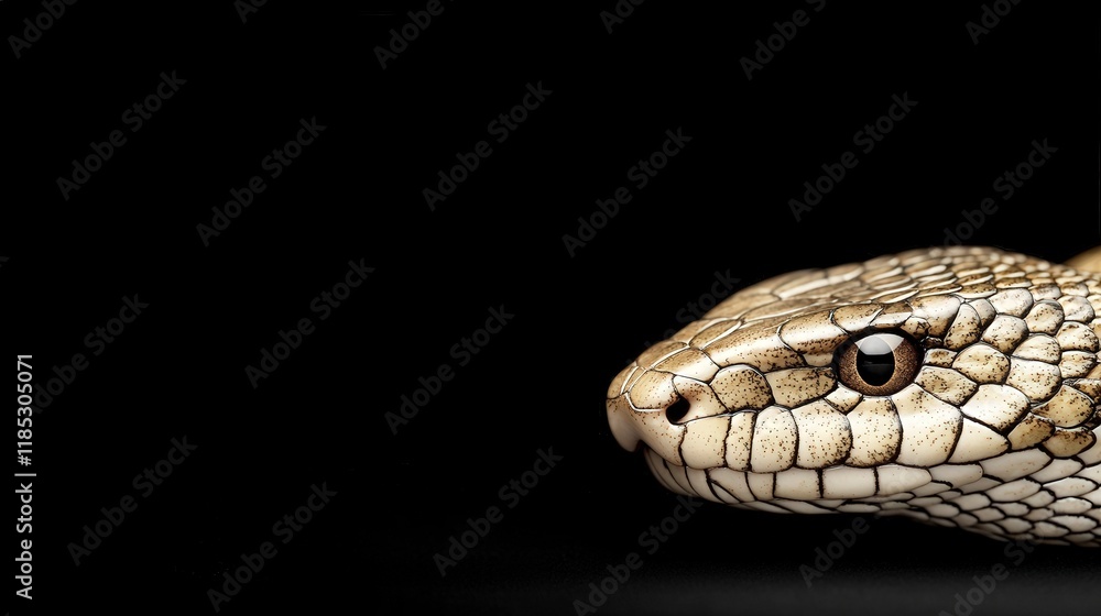 Close-up of a Snake's Head Against Black Background Close-up of a Snake's Head Against Black Background